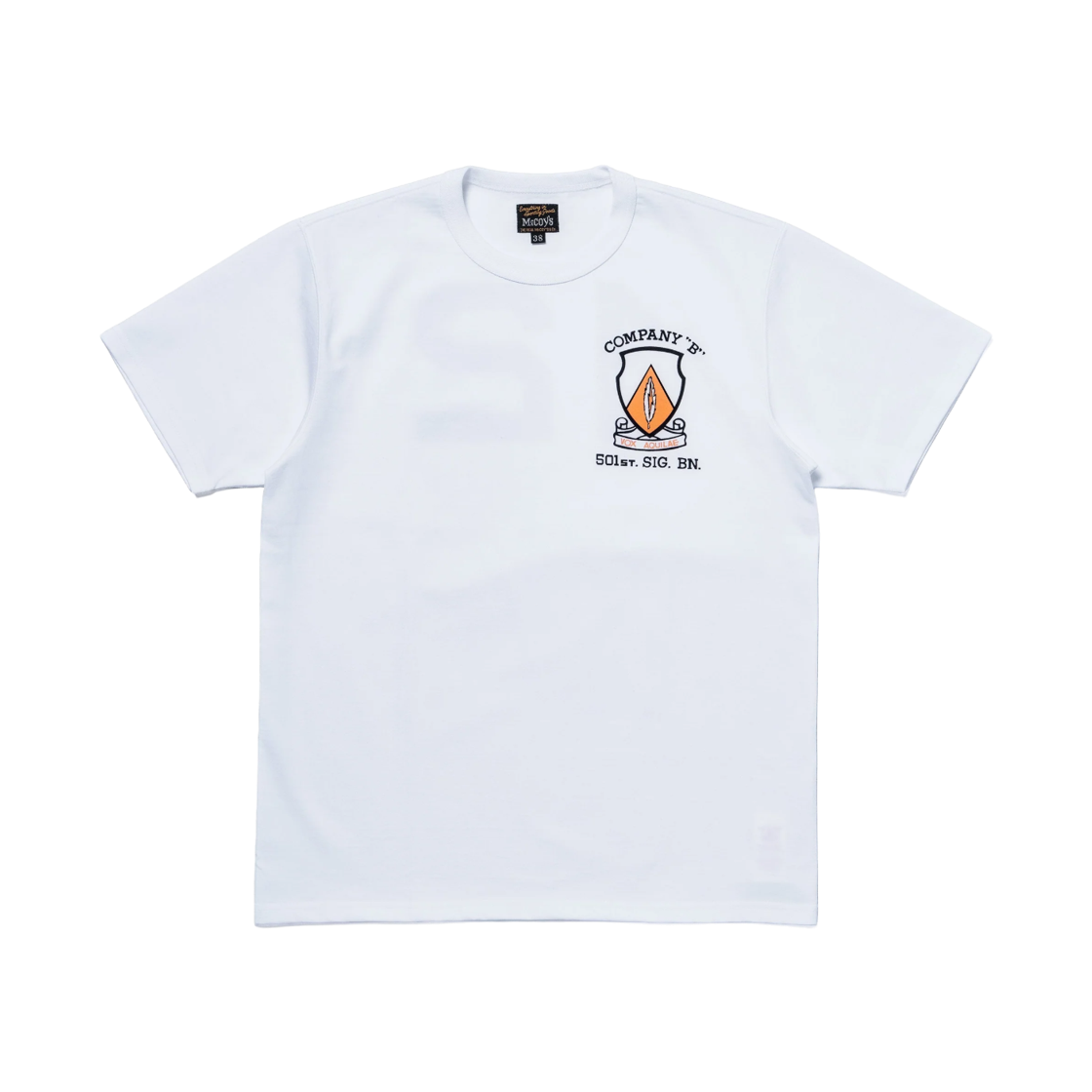 MC26033-010 The Real McCoy's 501 st. SIG. BN. Military T-Shirt White