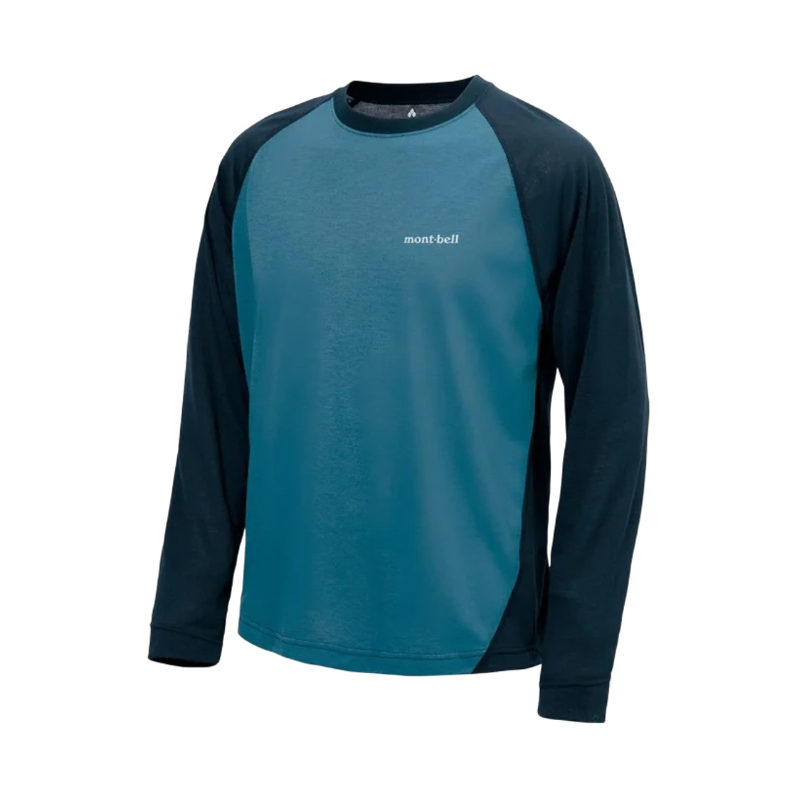 1114693 Montbell Wickron Raglan Long Sleeve T-Shirt Blue Green