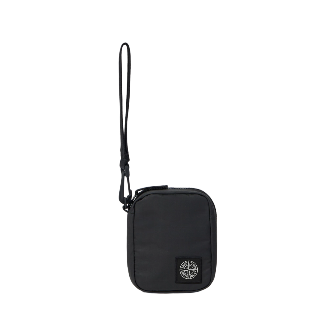 L2S1595000-04S0331-V0029 Stone Island 9500004 Double Coated Cotton Ripstop Zip Wallet with Removable Strap Black - 26FW