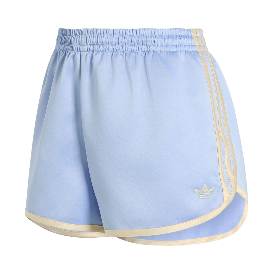 KY0818 (W) Adidas Originals 3-Stripes Satin Sprinter Shorts Blue Dawn Warm Vanilla - KR Sizing