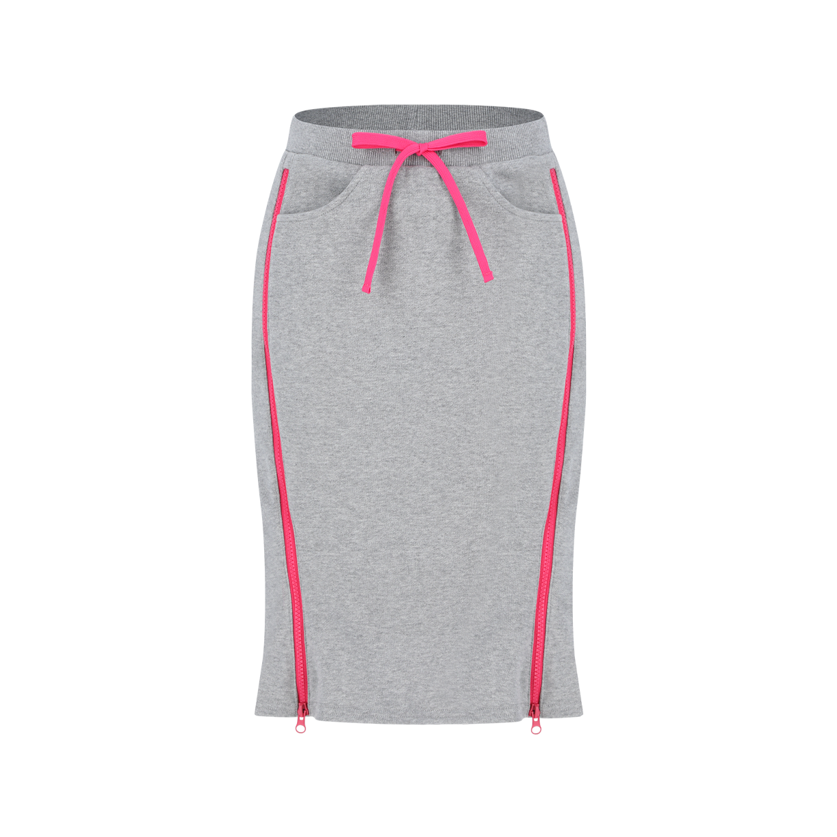A1BE5N040501-M The Innrs The Contrast Zip Midi Skirt Heather Grey