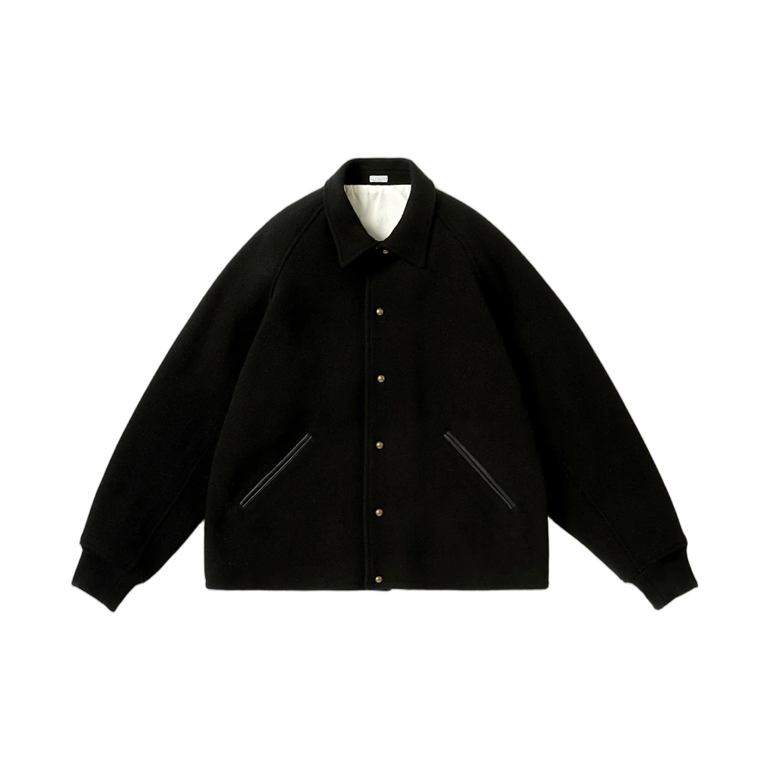 26AAP-01-16 A.Presse High Twist Cashmere Melton Coach Jacket Black - 26FW