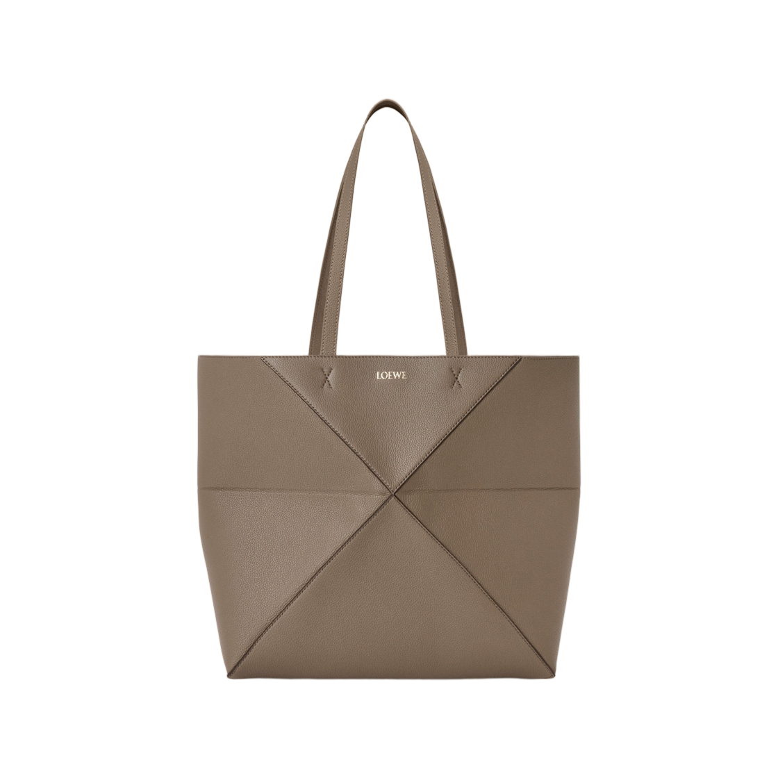 A779PEWX04-3170 Loewe Medium Horizontal Puzzle Fold Tote In Soft Grained Calfskin Taupe