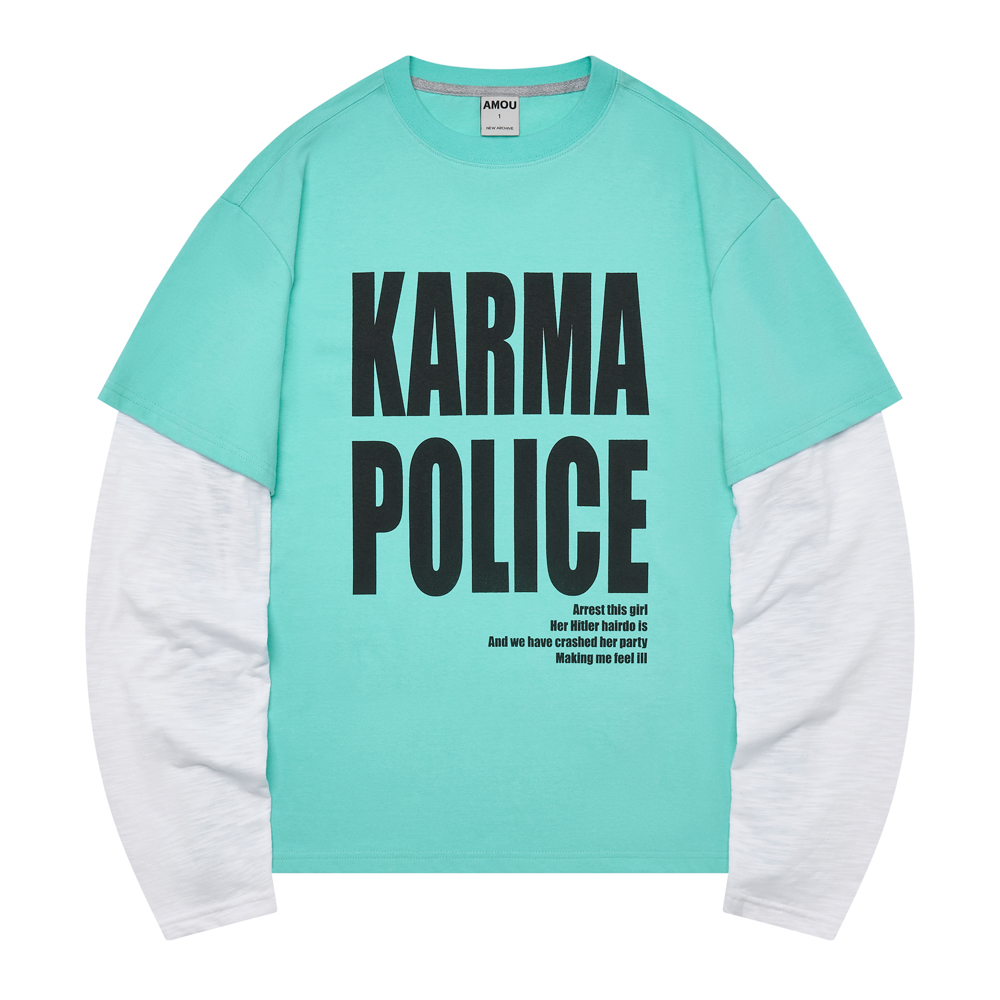 아모우 카르마 폴리스 레이어드 티셔츠 민트(AMOU Karma Police Layered T-Shirt Mint) - 2