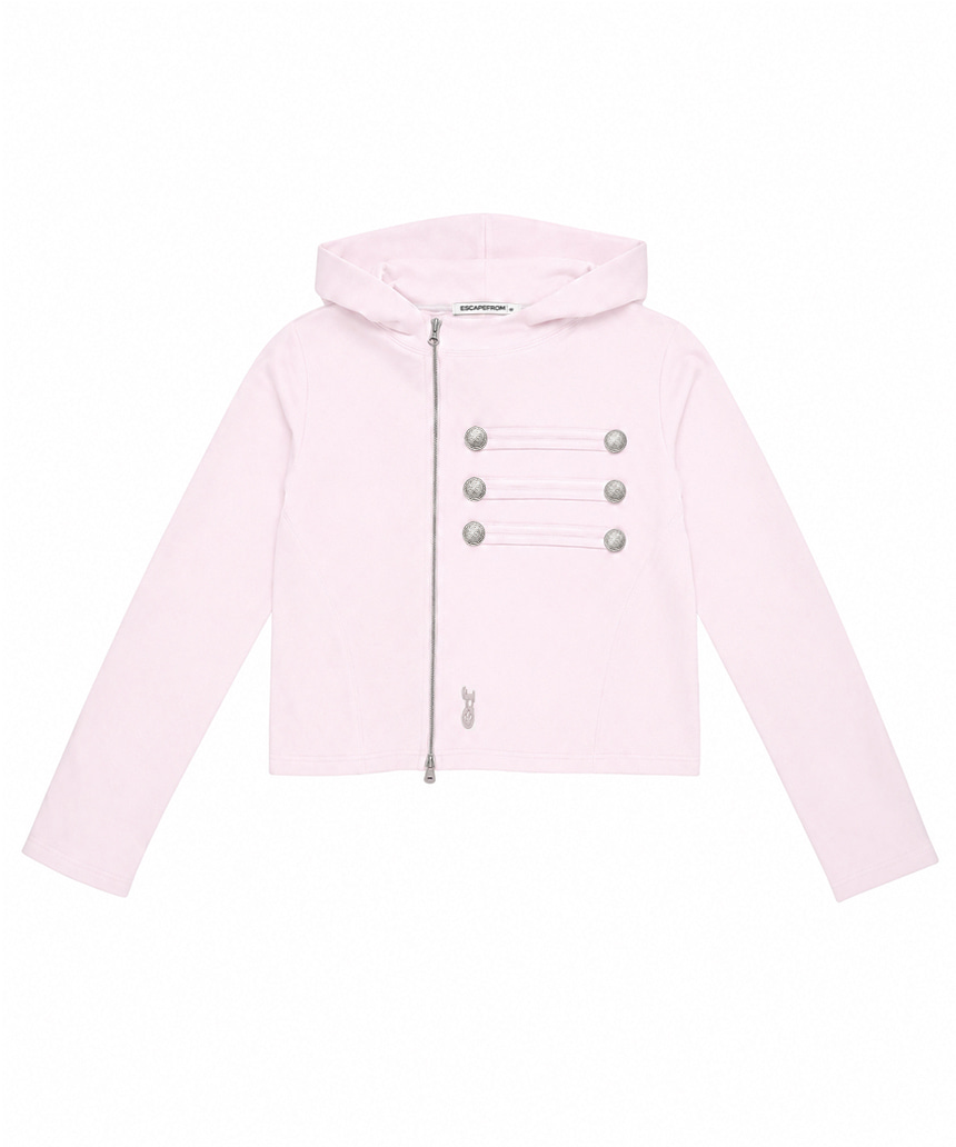 이스케이프프롬 나폴레옹 디테일 사이드 지퍼 후드집업 핑크(Escapefrom Napoleon Detail Side Zipper Hood Zip-Up Pink) - 5