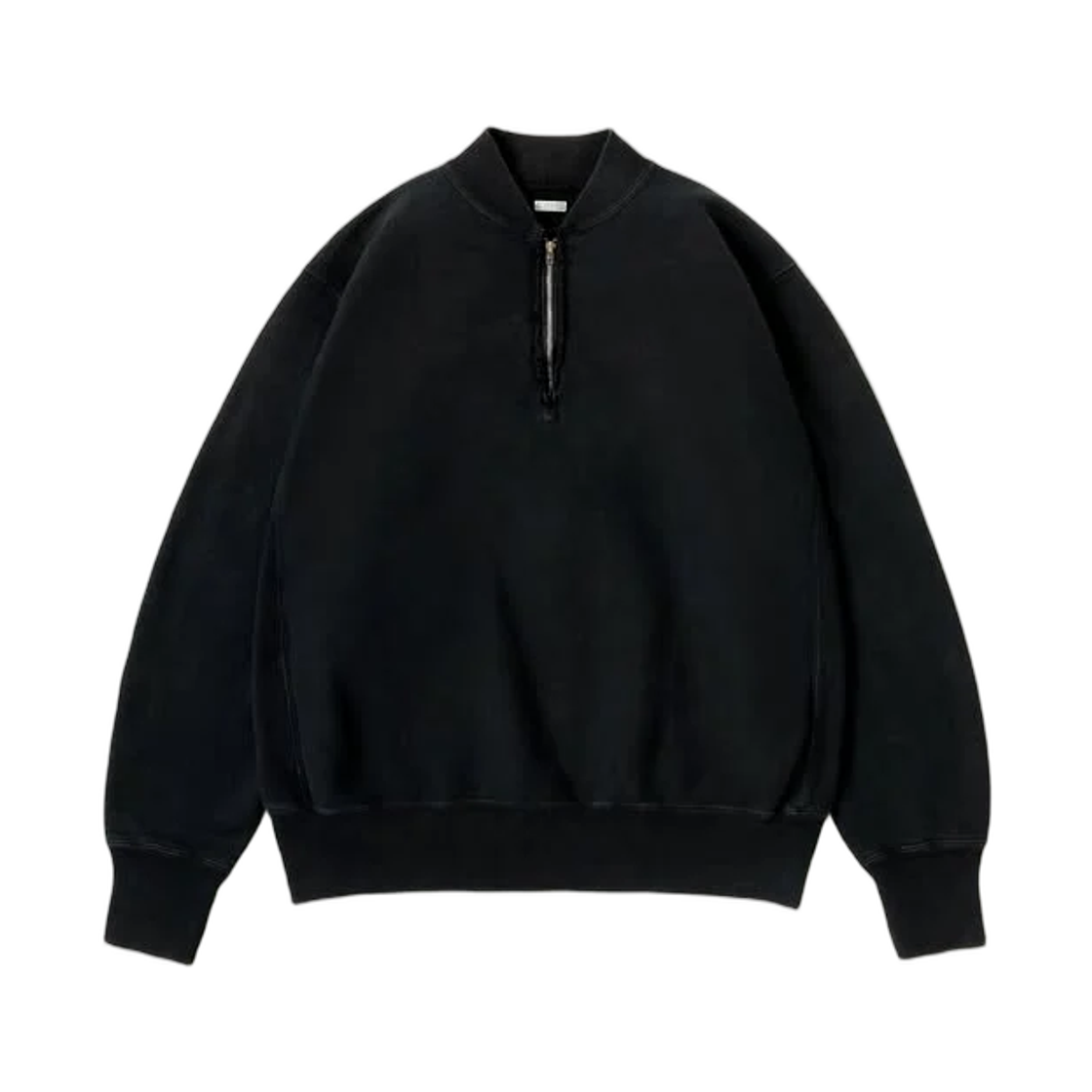 아프레쎄 빈티지 하프 집 립 칼라 스웨트셔츠 블랙 - 26FW(A.Presse Vintage Half Zip Rib Collar Sweatshirt Black - 26FW)