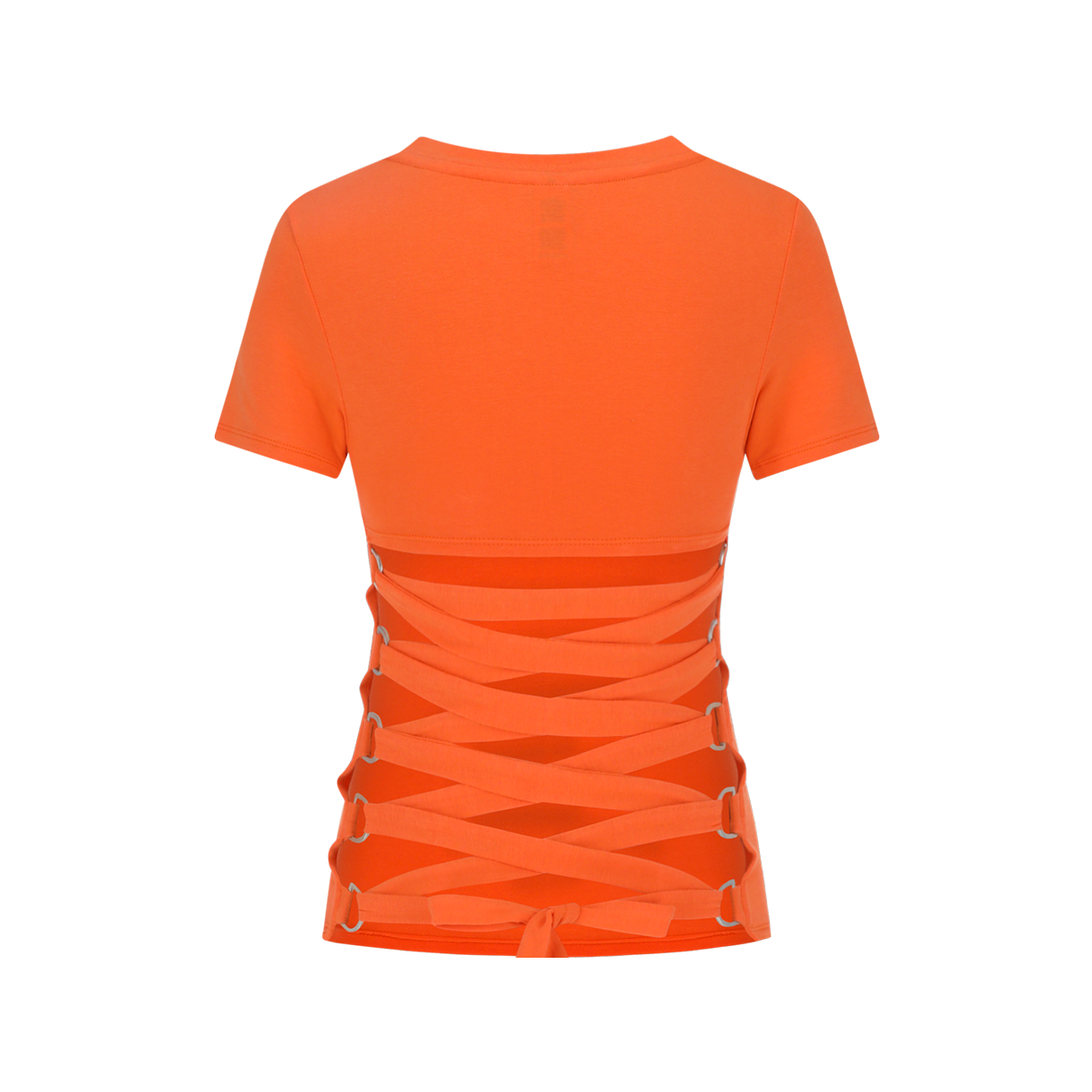 A1BE1N020501-O The Innrs The Lace-Up V-Neck T-Shirt Orange