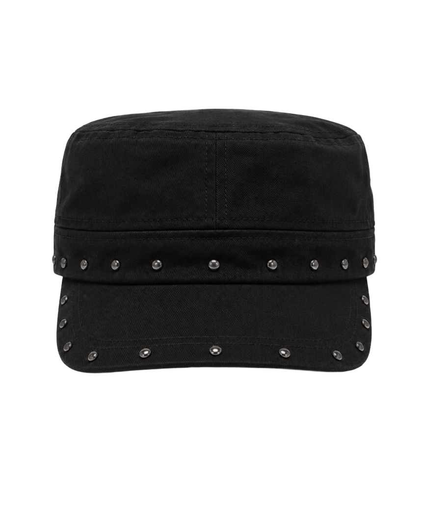 이스케이프프롬 스터드 포인트 필박스 캡 블랙(Escapefrom Stud Point Pillbox Cap Black)