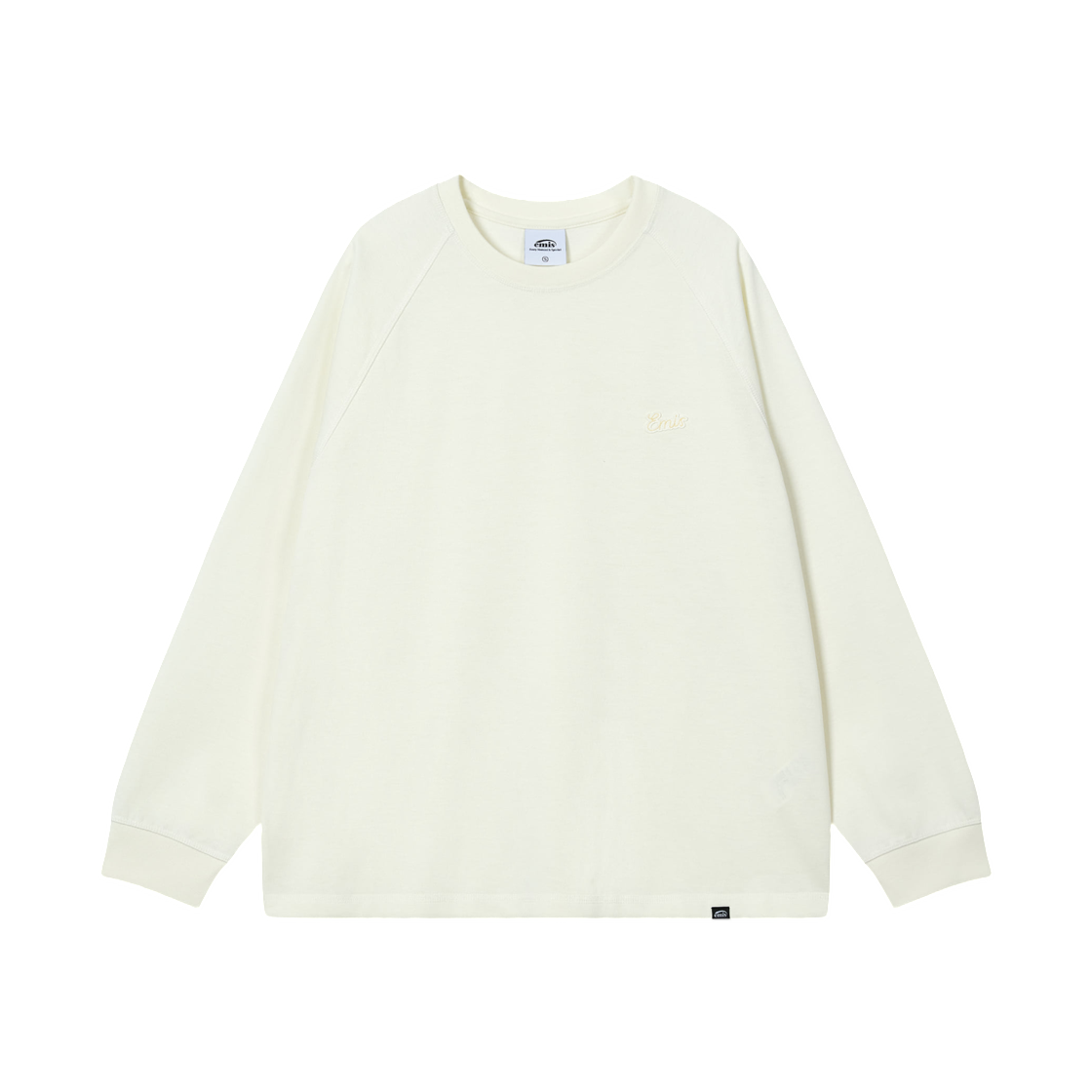 - Emis Small Line Patch Raglan L/S T-Shirt Cream