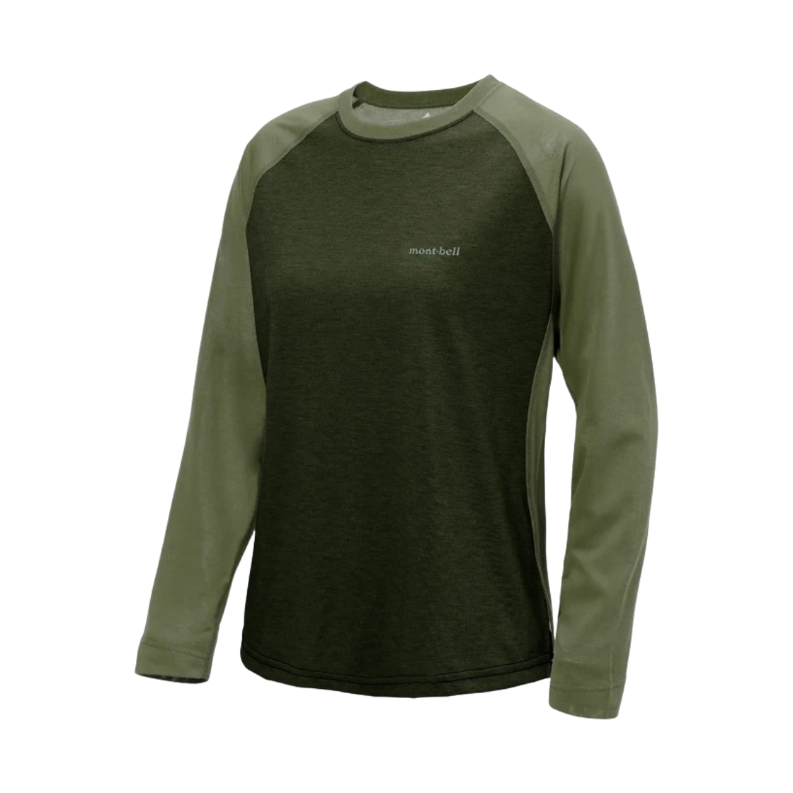 1114694 (W) Montbell Wickron Raglan Long Sleeve T-Shirt Dark Green