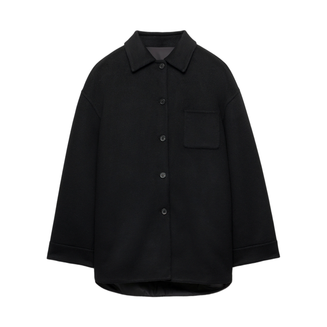 P651T-1ALK-F0192 (W) Prada Reversible Double Cashwool and Re-Nylon Caban Jacket Ebony