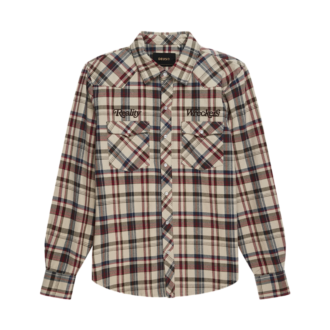 - Deus Ex Machina Reality Wreckers Check Shirt Ivory