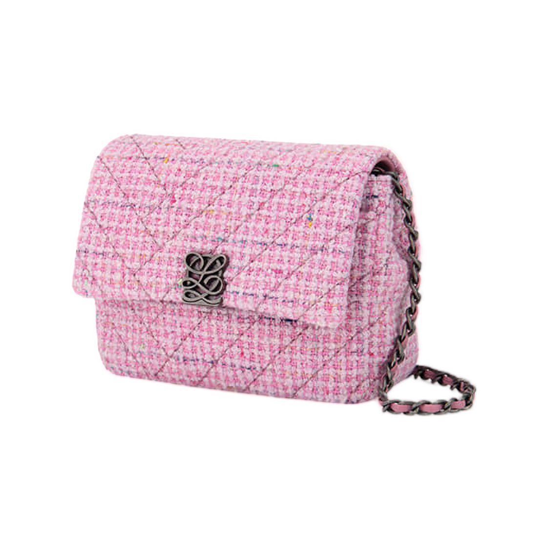 루이까또즈 엘퀄팅 트위드 크로스바디백 핑크(Louis Quatorze L-Quilting Tweed Crossbody Bag Pink) - 2