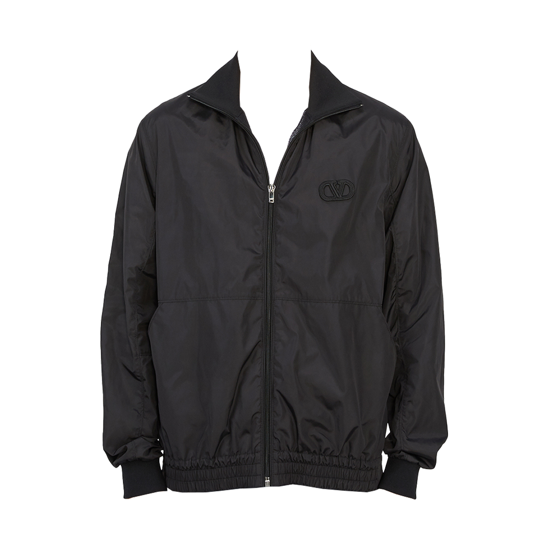 CIL958LF0NO Valentino Logo Nylon Jacket Black