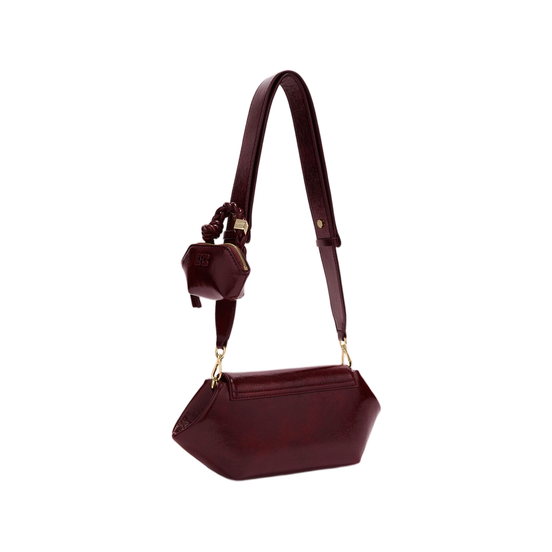 가니 보우 백 이스트 웨스트 샤인 레드 버건디(Ganni Bou Bag East West Shine in Red Burgundy) - 2