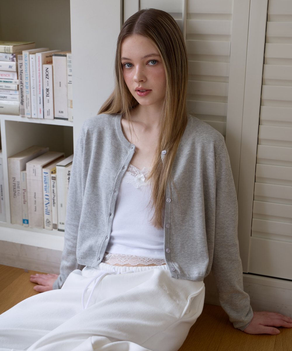 로제프란츠 베이직 라운드 가디건 [그레이](Rosefrantz Basic Round Cardigan [Gray]) - 5