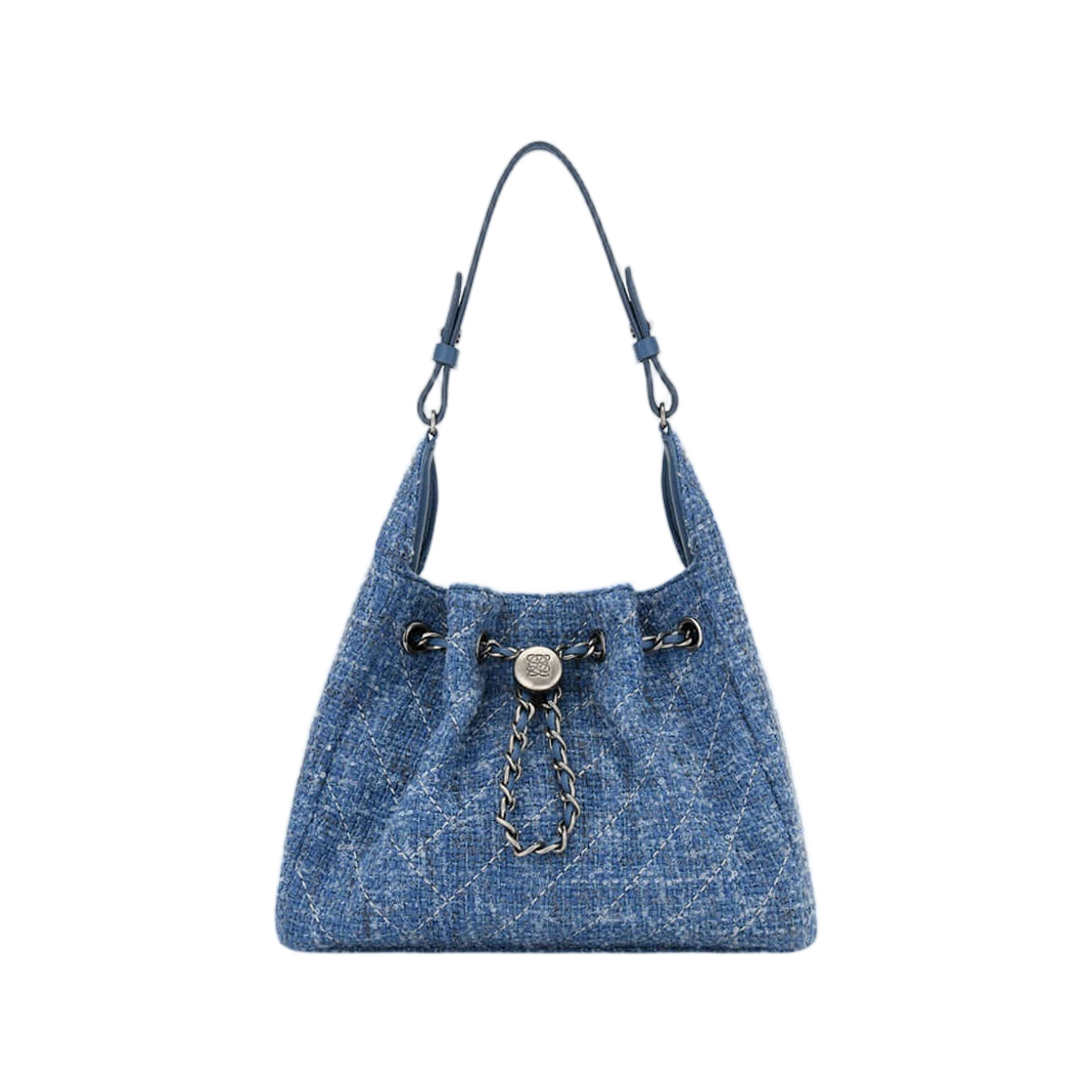 LLH61QT07FA4BU0301 Louis Quatorze L-Quilting Tweed Tote Bag Blue
