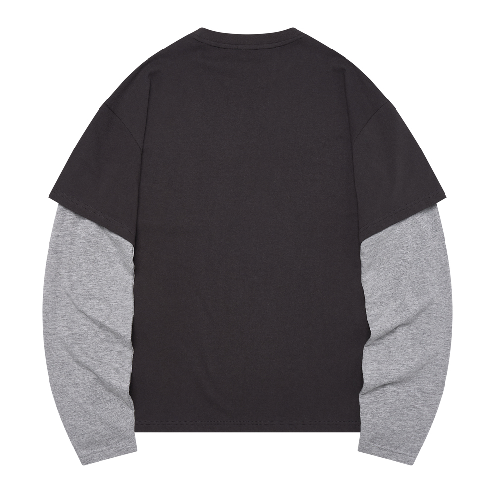카르마 폴리스 레이어드 티셔츠 차콜(AMOU Karma Police Layered T-Shirt Chacoal) - 3
