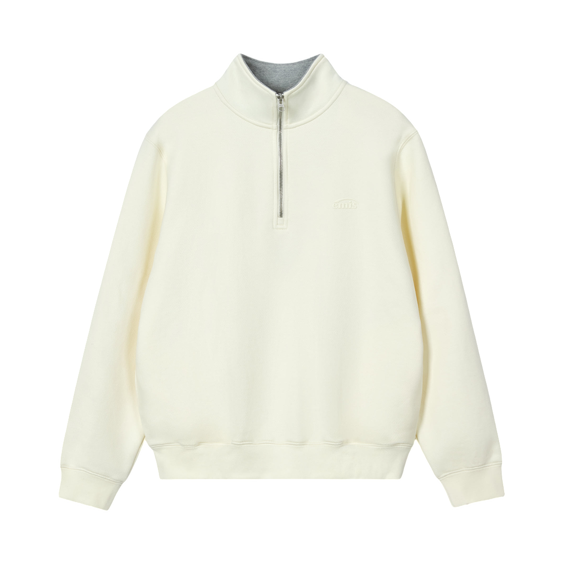 - Emis Mono Logo Half Zip Sweatshirt Cream