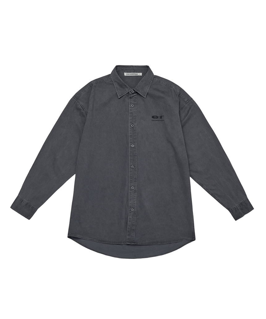 이스케이프프롬 이지 라인 오버핏 피그먼트 셔츠 차콜(Escapefrom Easy Line Oversized Pigment Shirt Charcoal) - 1
