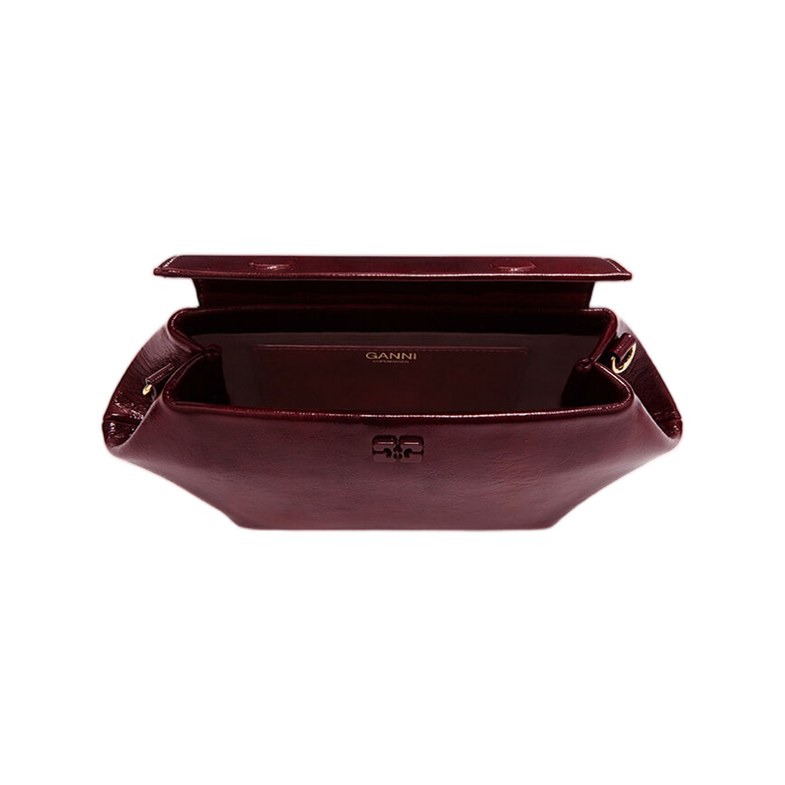 가니 보우 백 이스트 웨스트 샤인 레드 버건디(Ganni Bou Bag East West Shine in Red Burgundy) - 3