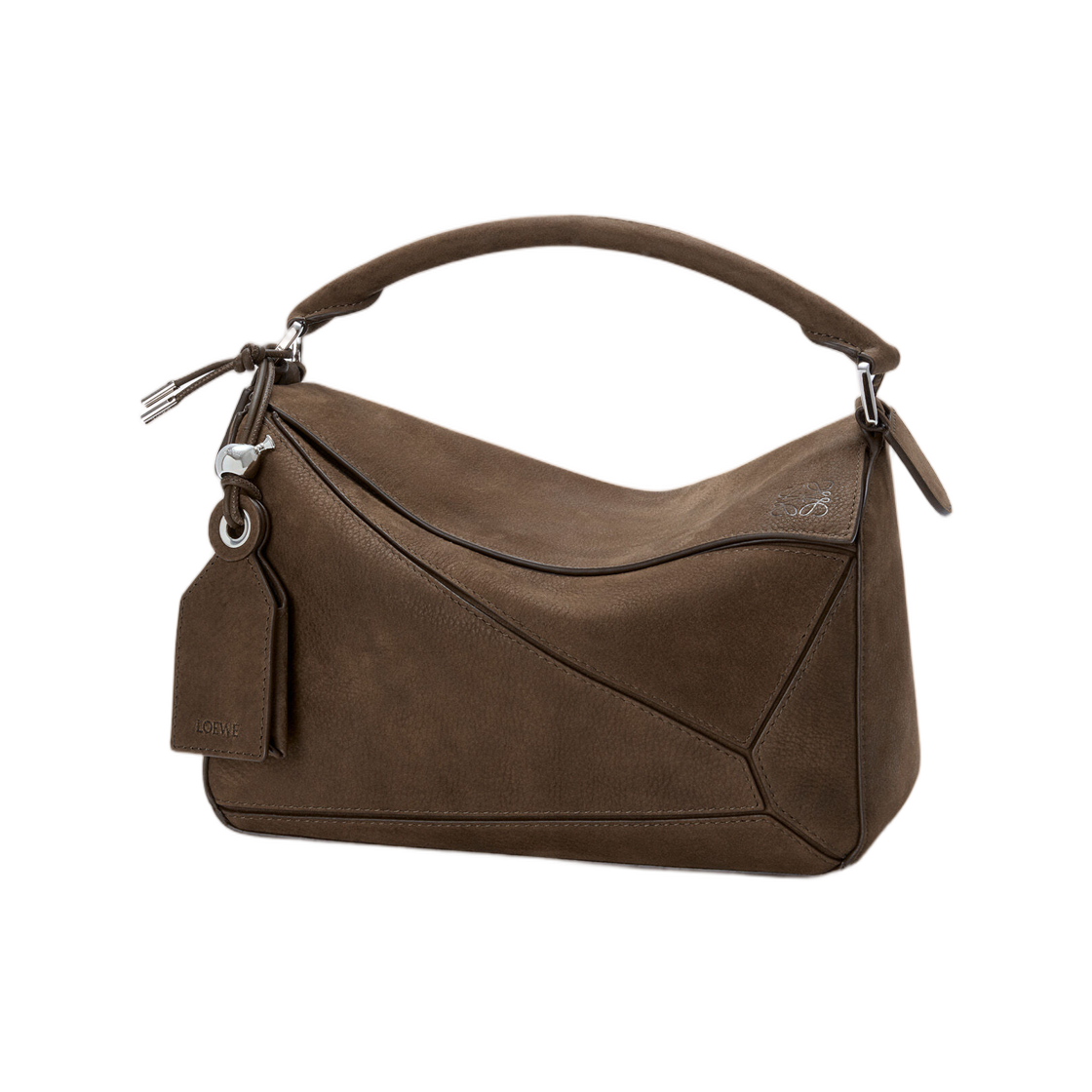 A510PLSX03-6423 Loewe Small Featherlight Puzzle Bag In Grained Nubuck Tundra