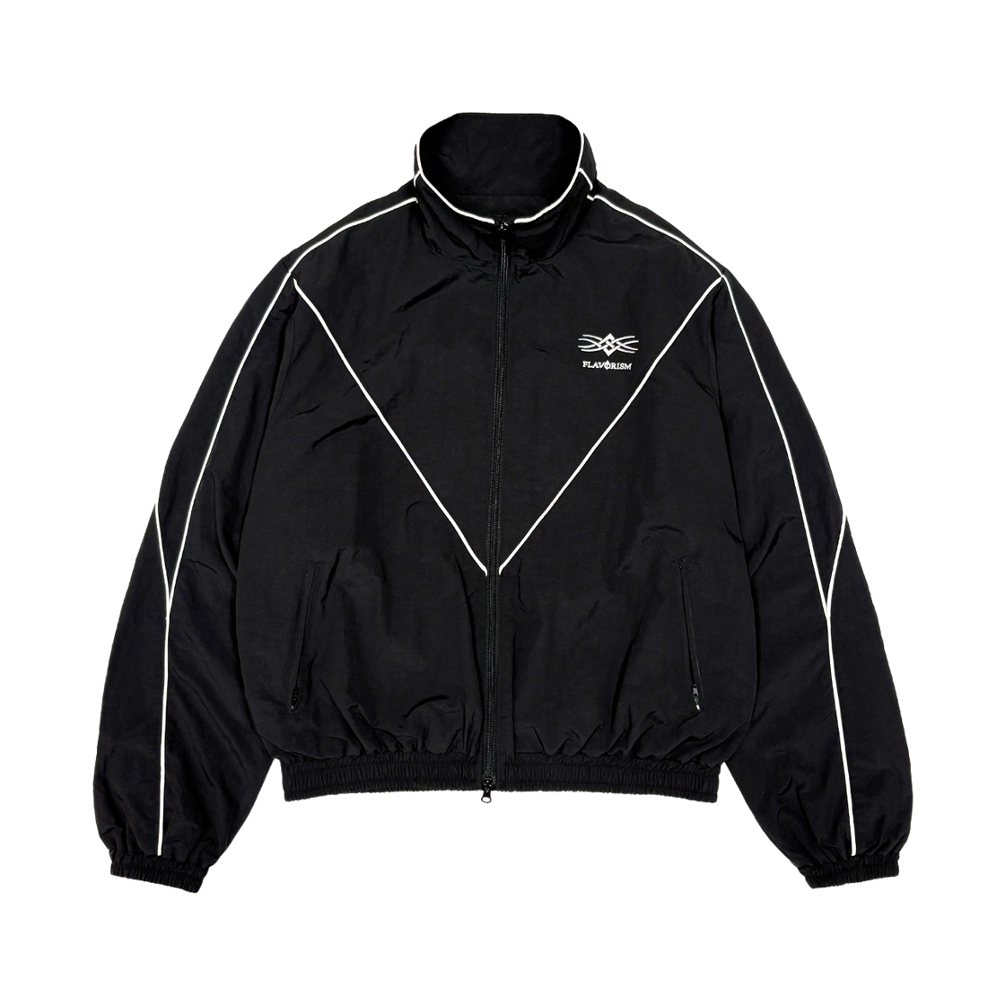 TO0027 Flavorism Piping Track Jacket Black