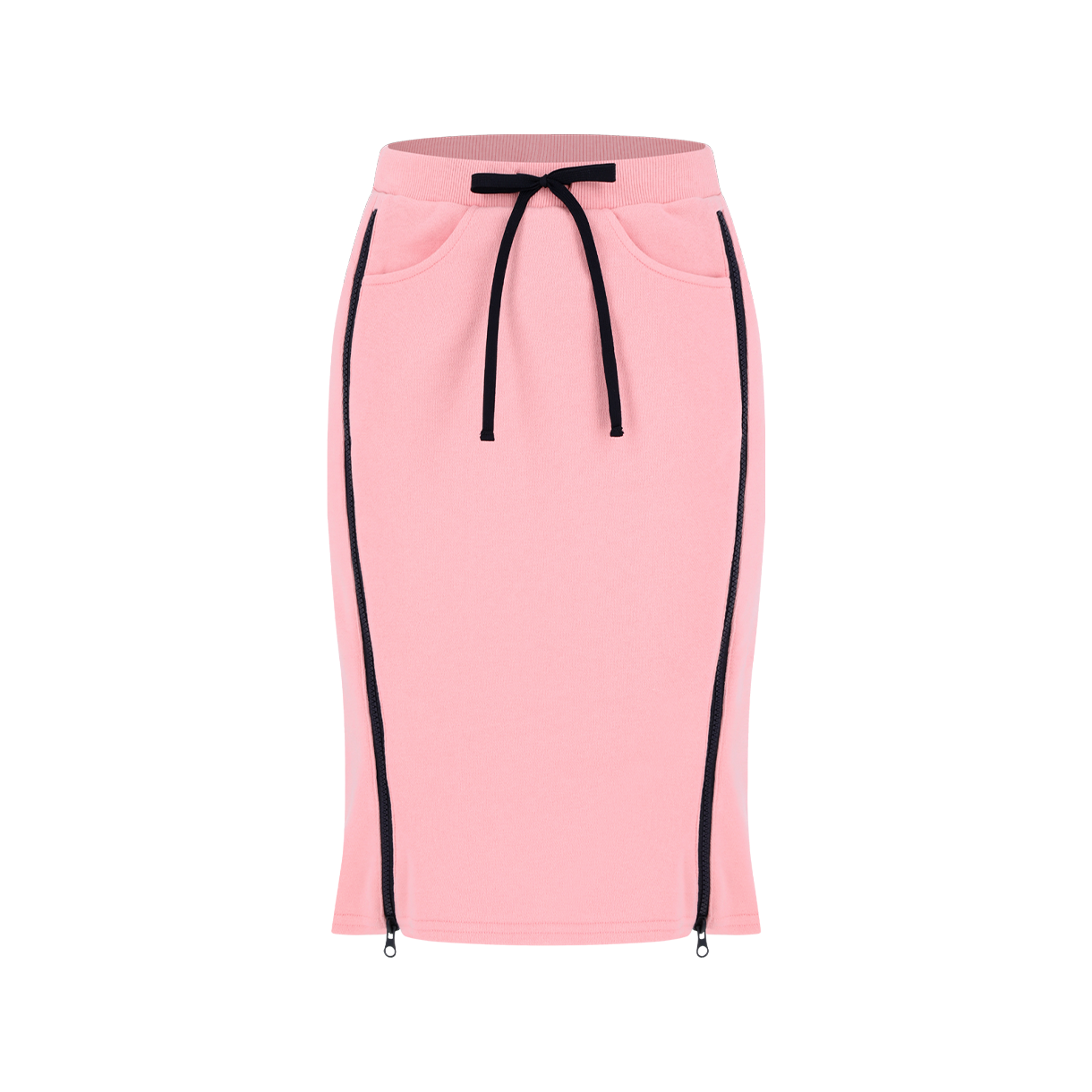 A1BE5N040501-PK The Innrs The Contrast Zip Midi Skirt Coral Pink