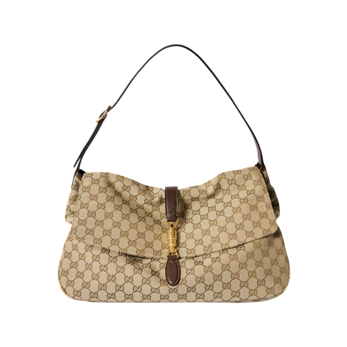 A005ZI-FAGGX-9651 Gucci Jackie Flap Large Crossbody Bag Sand Brown