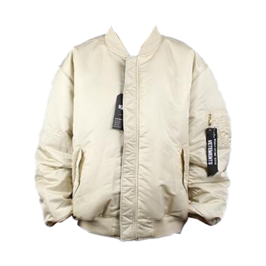UE63JA121C Vetements Double Zip Bomber Nylon Cream