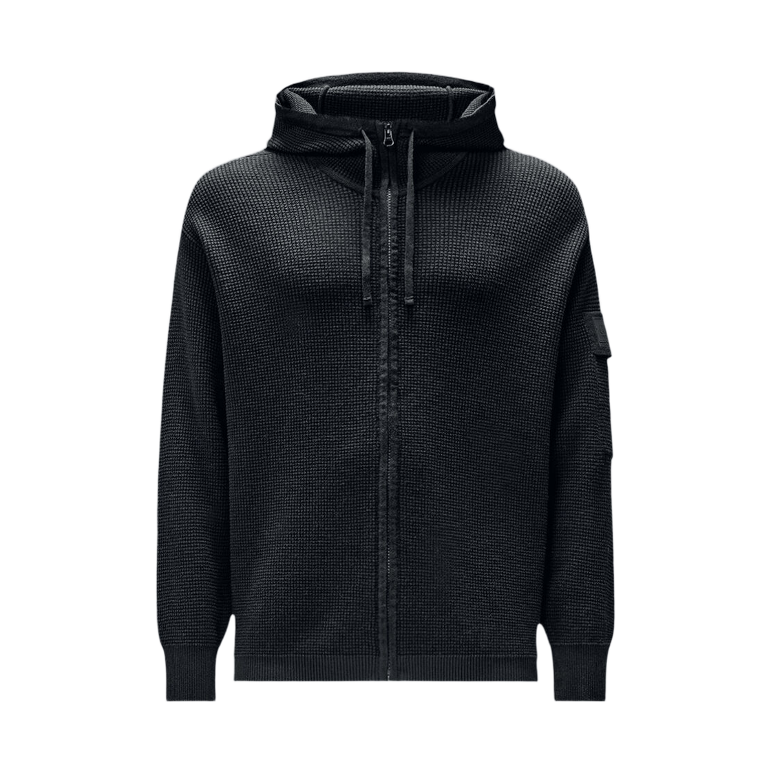 21CLKN199A005528A999 C.P. Company Metropolis Series Extrafine Merino Wool Waffle Hooded Zip Sweater Black - 26FW