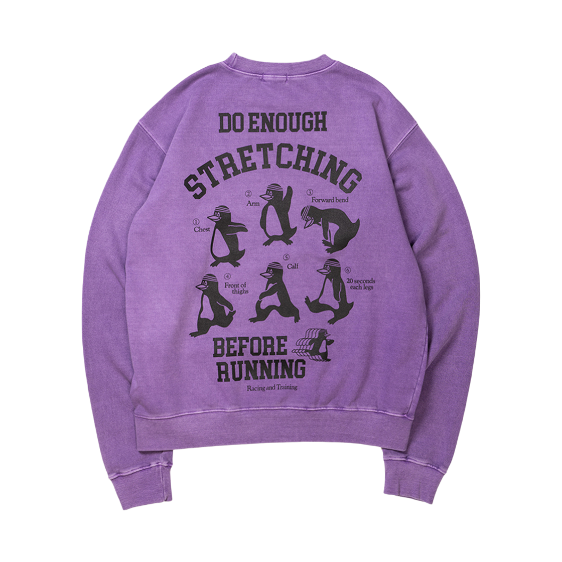 26FW0107 BIGWAVE COLLECTIVE Stretching Penguin Pigment Sweat Puple
