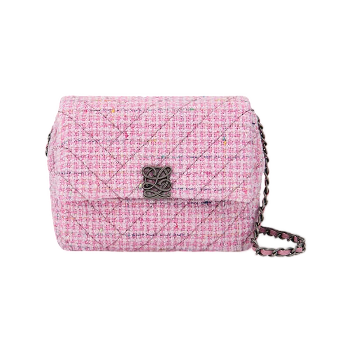 LLH61QT09FA9PI0301 Louis Quatorze L-Quilting Tweed Crossbody Bag Pink