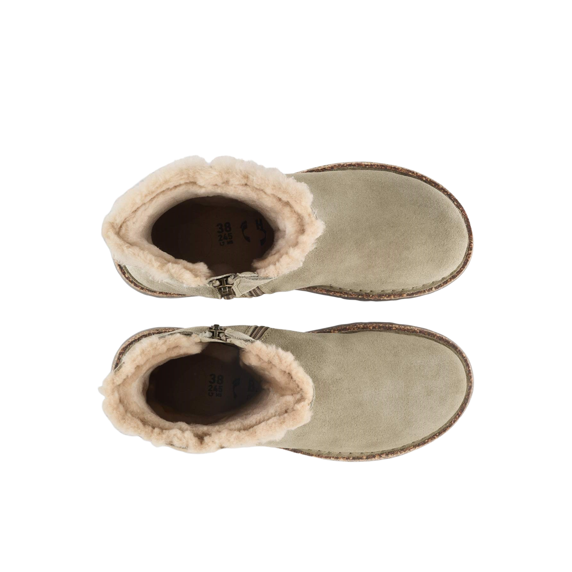(W) 버켄스탁 업살라 집 셔링 스웨이드 레더 토프 - 내로우((W) Birkenstock Uppsala Zip Shearling Suede Leather Taupe - Narrow) - 2