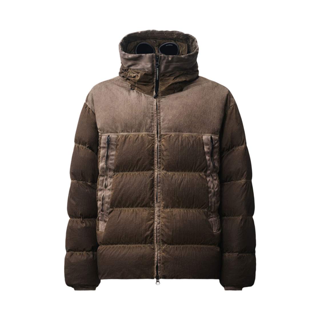 21CMOW115A006369SR30 C.P. Company Eco-Chrome R Mixed Goggle Down Jacket Re-Color Brown - 26FW