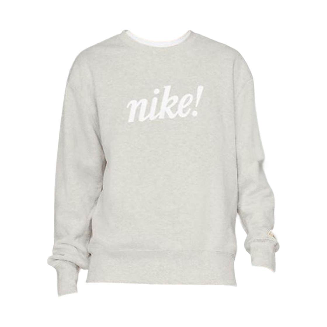 DA8743-063 Nike NSW Airmoji French Terry Pockets Crew Sweatshirt Dark Grey Heather White (DA8743-063)