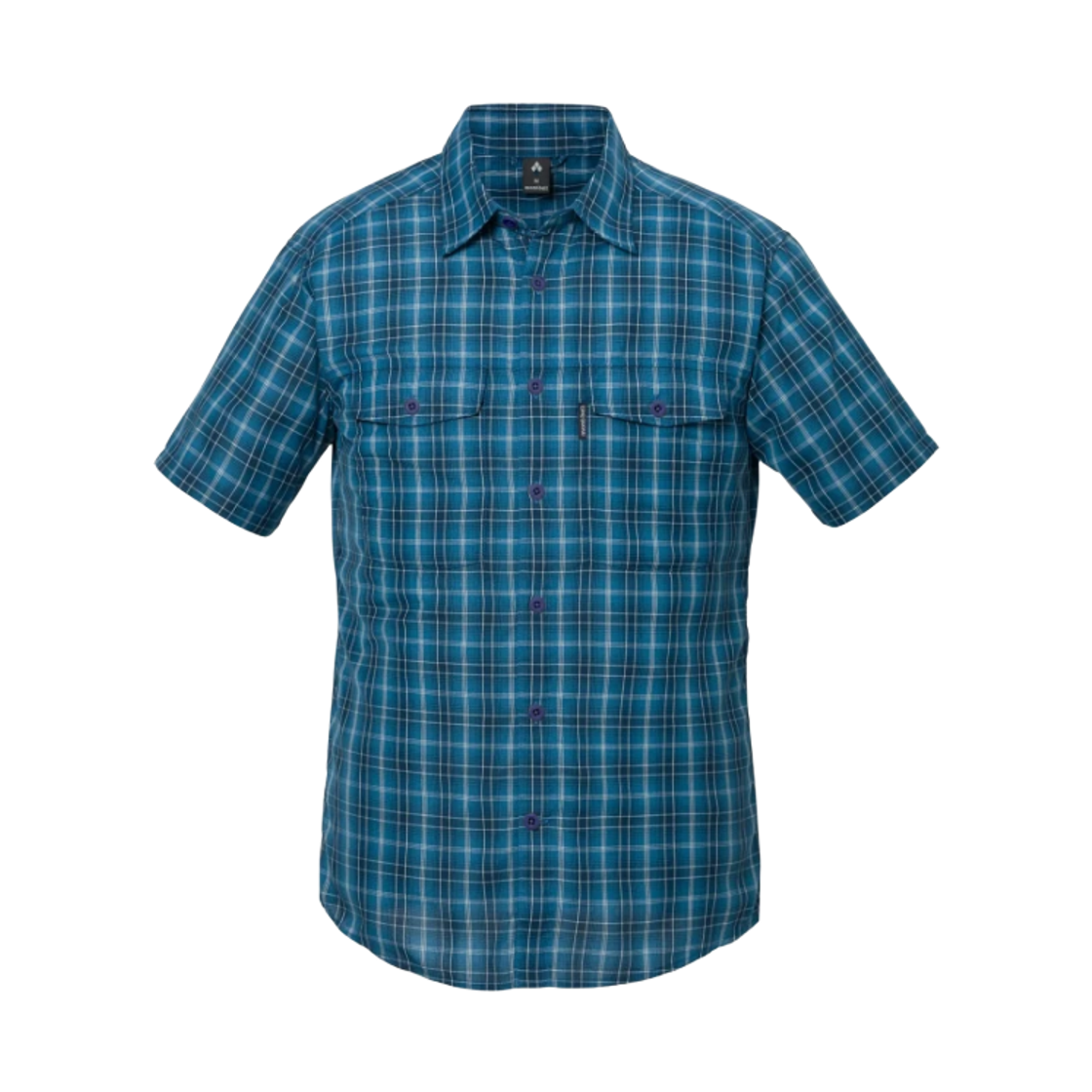 1114833 Montbell Wickron Light Double Pocket Short Sleeve Shirt Blue