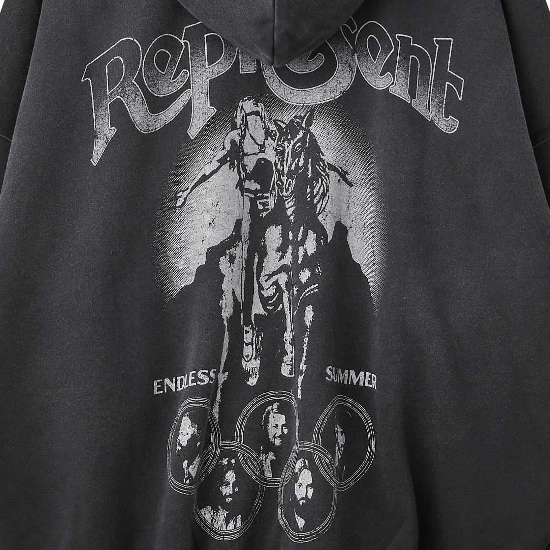 리프레젠트 x 비치 보이스 엔드리스 서머 집 스루 후디 스테인드 블랙 - 26FW(Represent x Beach Boys Endless Summer Zip Through Hoodie Stained Black - 26FW) - 6