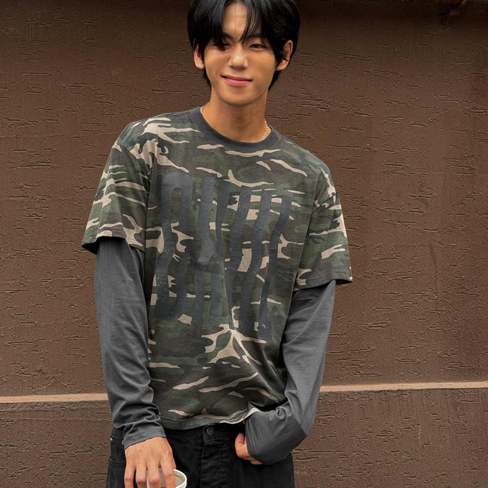 아모우 칠 레이어드 티셔츠 차콜(AMOU CHill Layered T-Shirt Charcoal) - 5