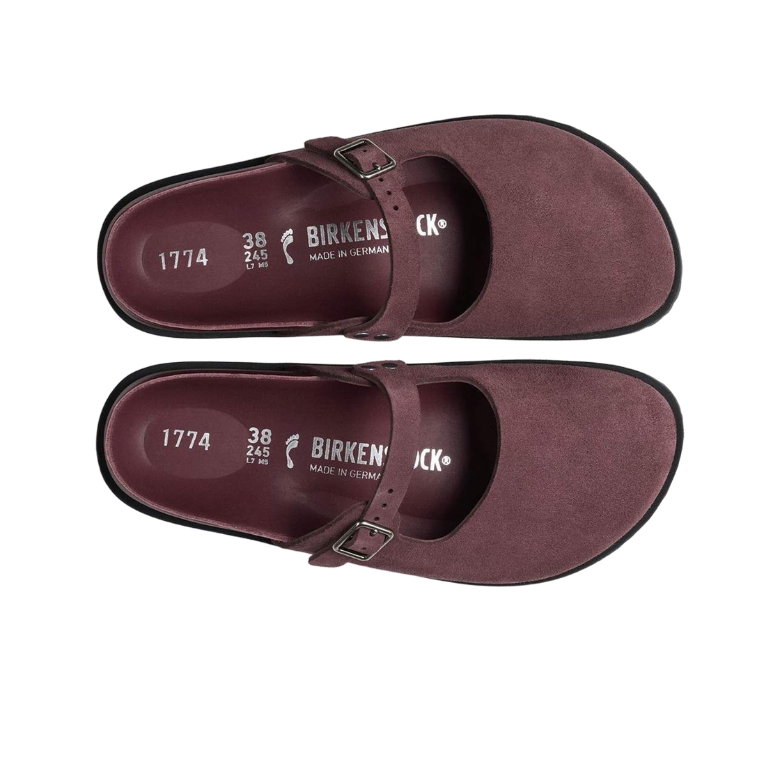 버켄스탁 1774 마리아 스웨이드 딥 버건디 - 내로우(Birkenstock 1774 Maria Suede Deep Burgundy - Narrow) - 2