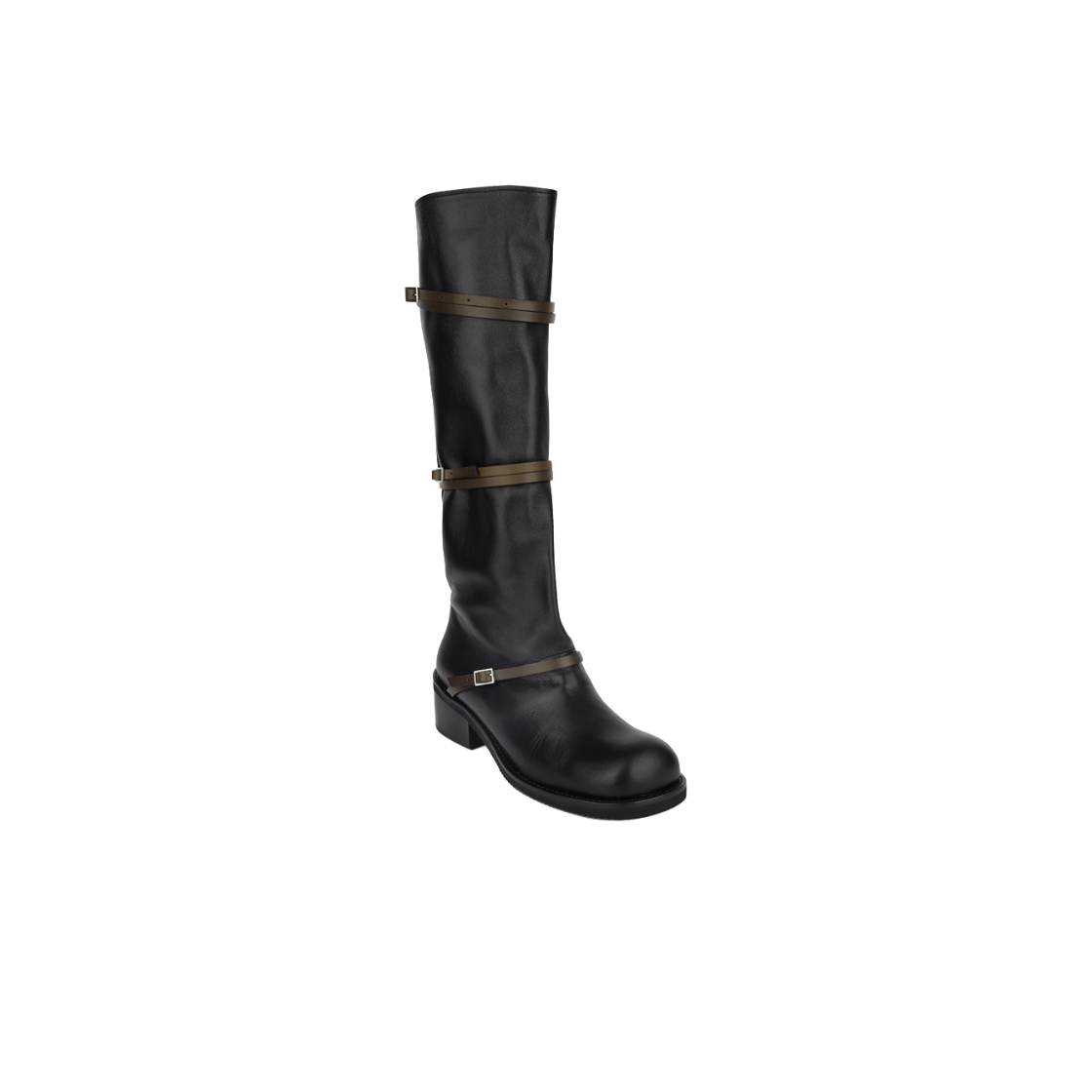 아모멘토 우먼 벨트 롱 부츠 블랙 - 26FW(Amomento Women Belt Long Boots Black - 26FW) - 2