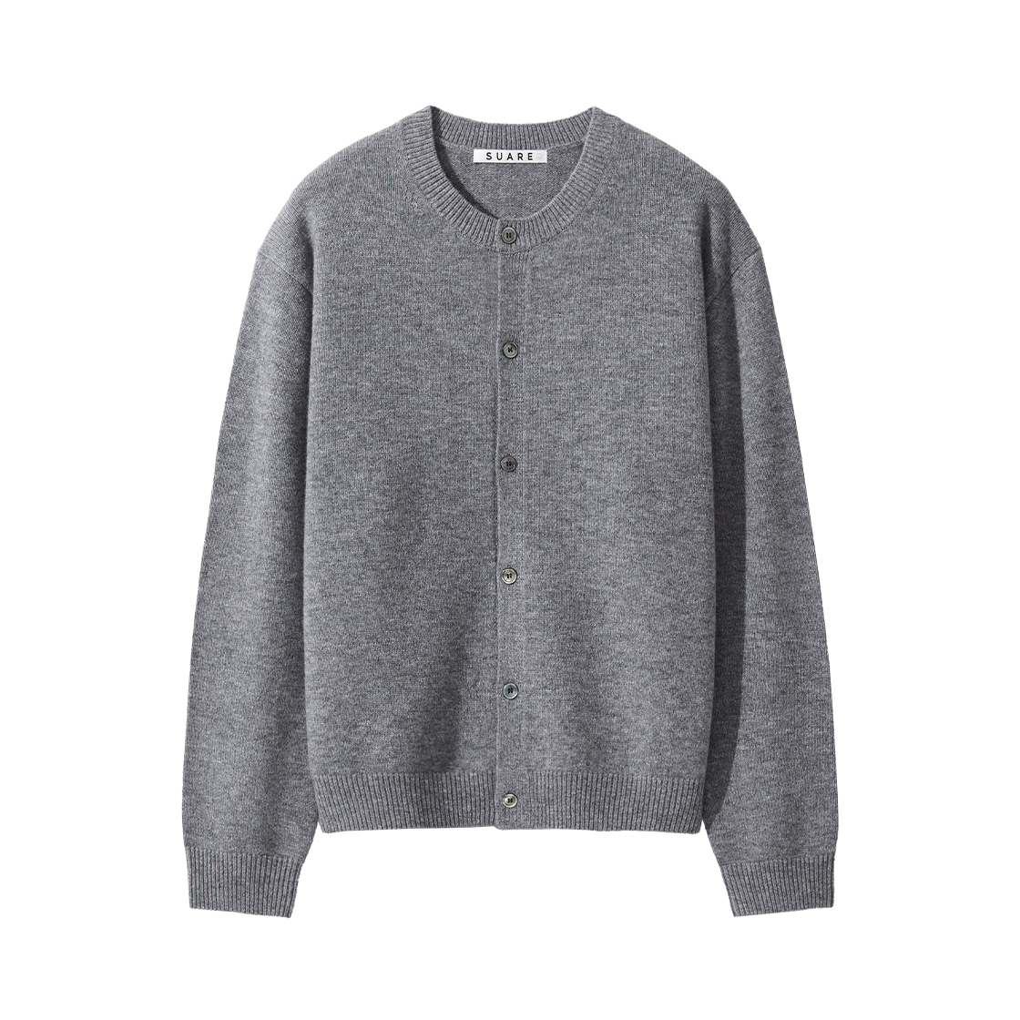 SBF3KN02MWMA (W) Fine Merino Wool 100 Crew Neck Cardigan Knit Melange