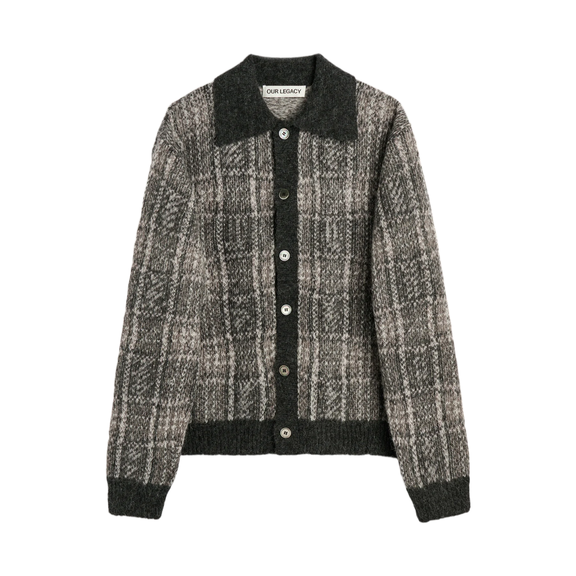 M4263EG Our Legacy Evening Polo Grand Check Fuzzy Alpaca