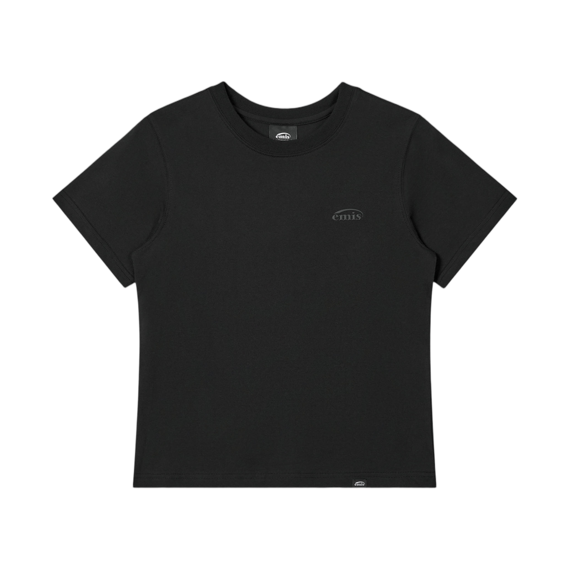 (W) 이미스 모노 로고 프린트 티셔츠 블랙((W) Emis Mono Logo Print T-Shirt Black)