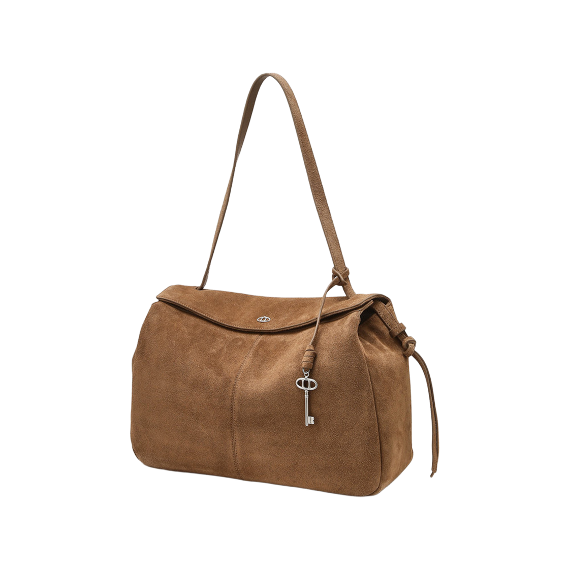 AABA6F288W1 Athe Vanessabruno Acc [Demain] Sand Brown Suede Demain Shoulder Bag L Light Brown