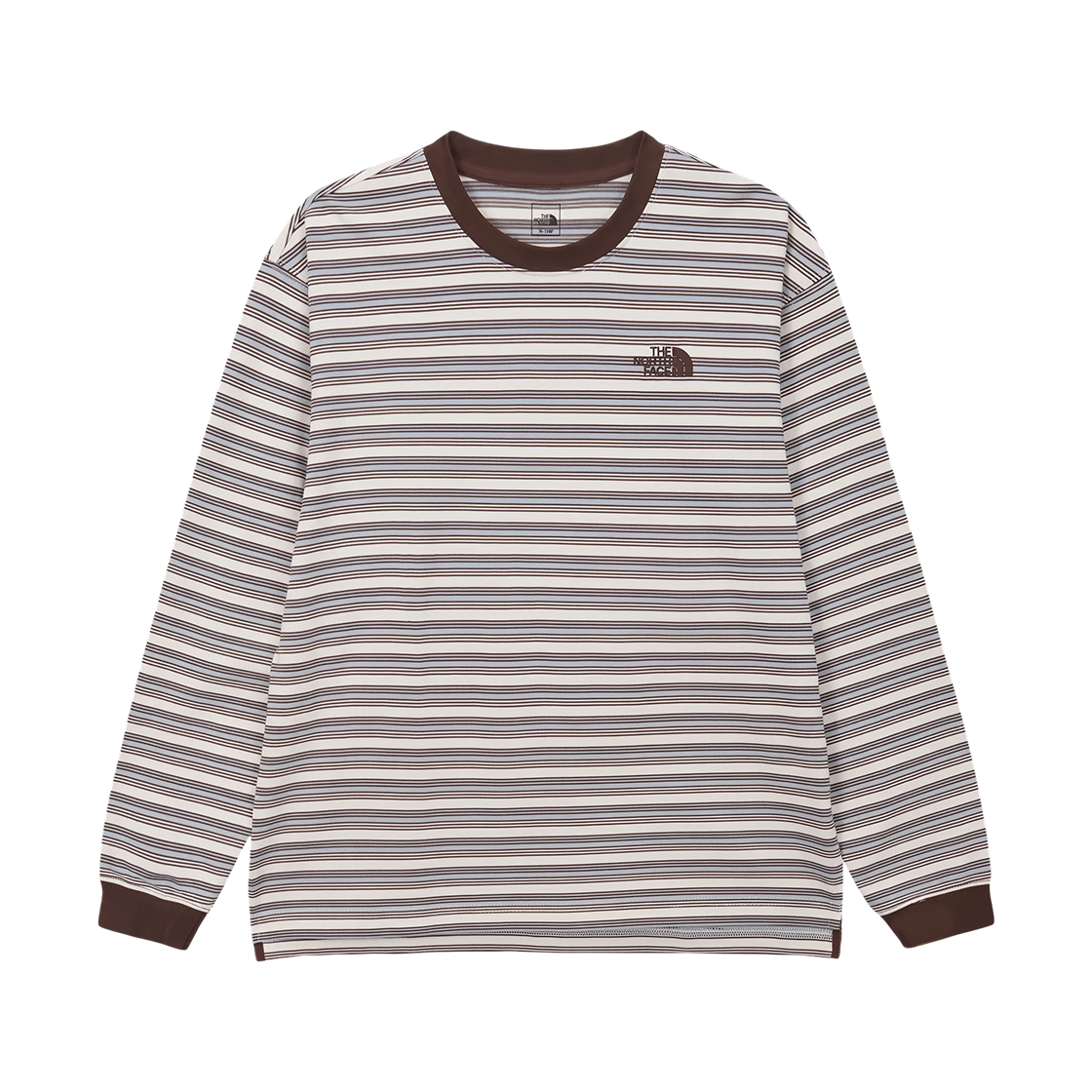 NT7TS52B The North Face Overpeck Stripe L/S R/T-Shirt Dark Brown - 26FW
