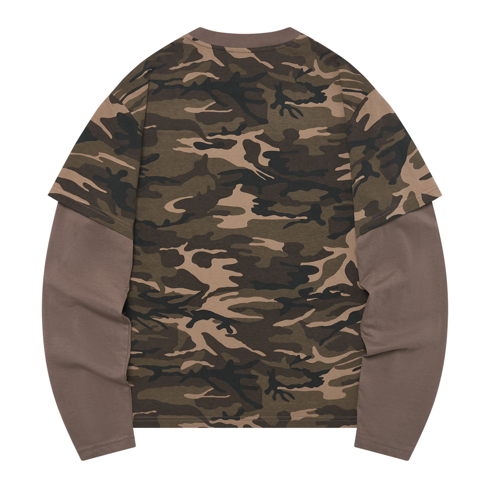 아모우 칠 레이어드 티셔츠 베이지(AMOU Chill Layered T-Shirt Beige) - 3