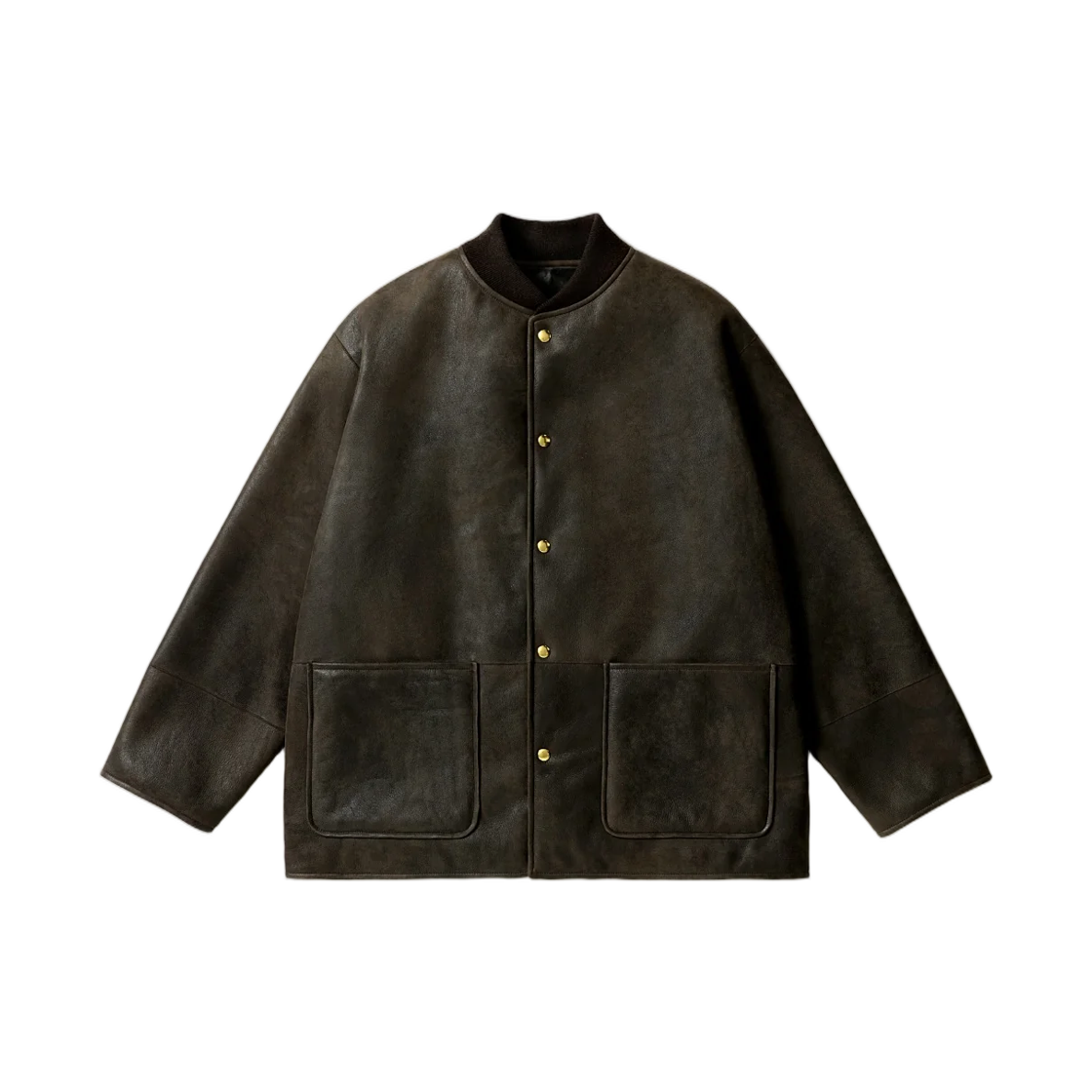 26AAP-01-10 A.Presse Mouton Car Club Snap Coat Brown - 26FW