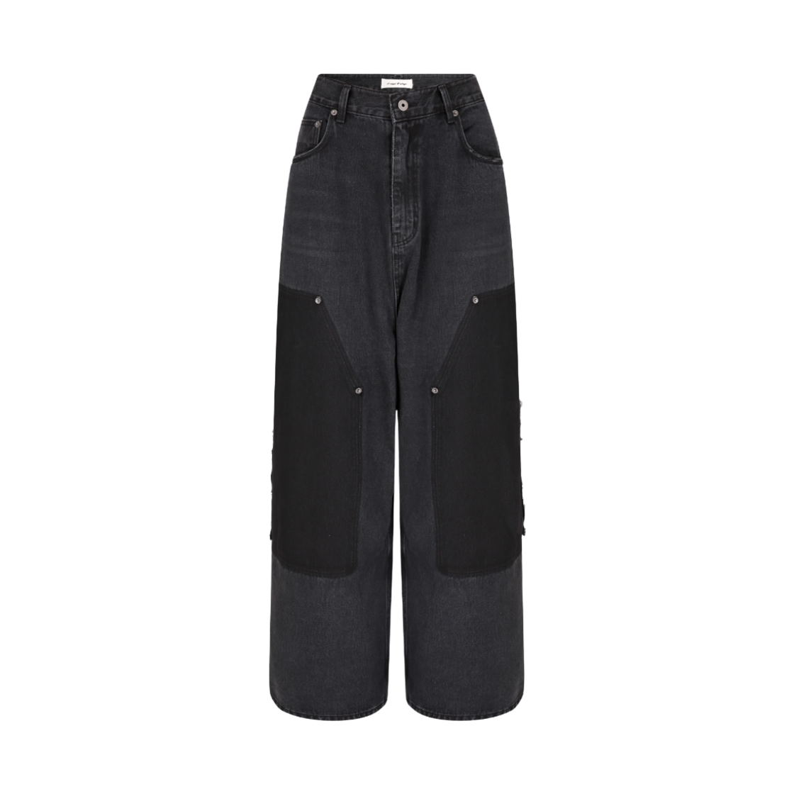 [KREAM 단독] 랑거 블랙 더블 니 새깅 진([KREAM 단독] Langer Black Double Knee Sagging Jeans)