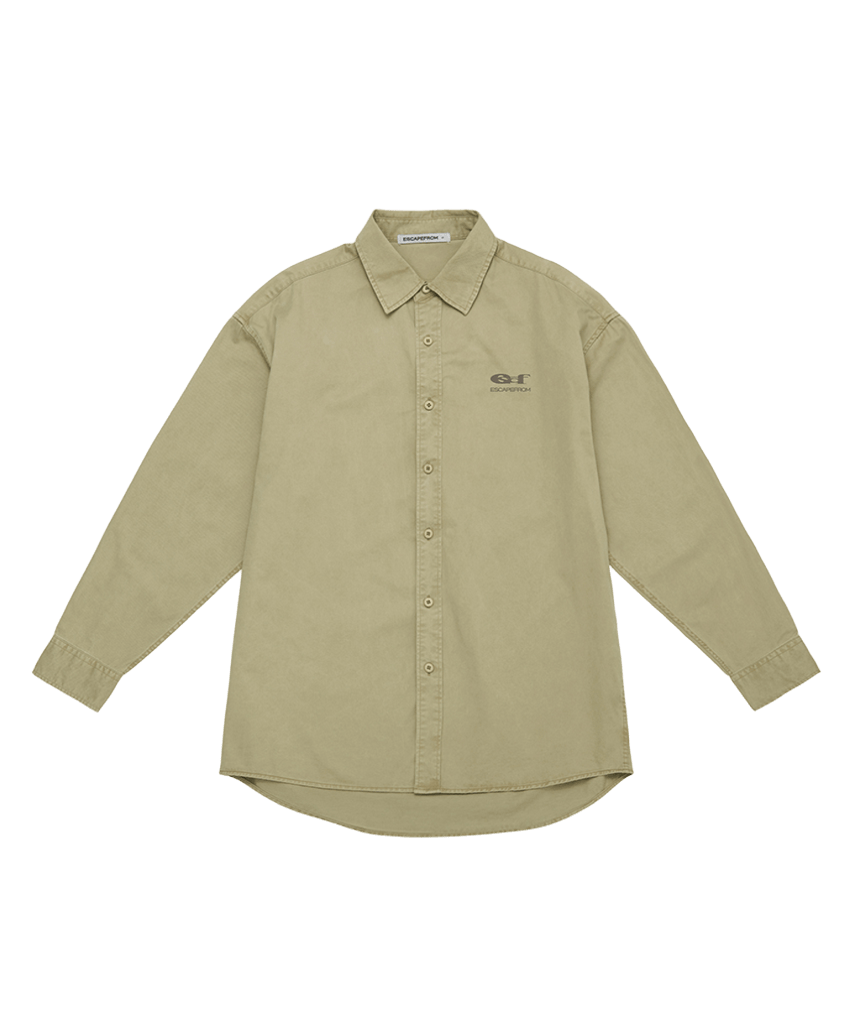 E262PSH006BE Escapefrom Easy Line Oversized Pigment Shirt Beige